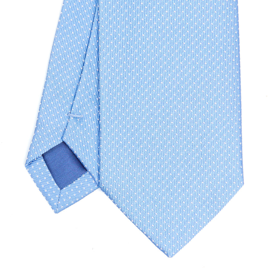 CRAVATTA CERIMONIA IN SETA JACQUARD AZZURRA