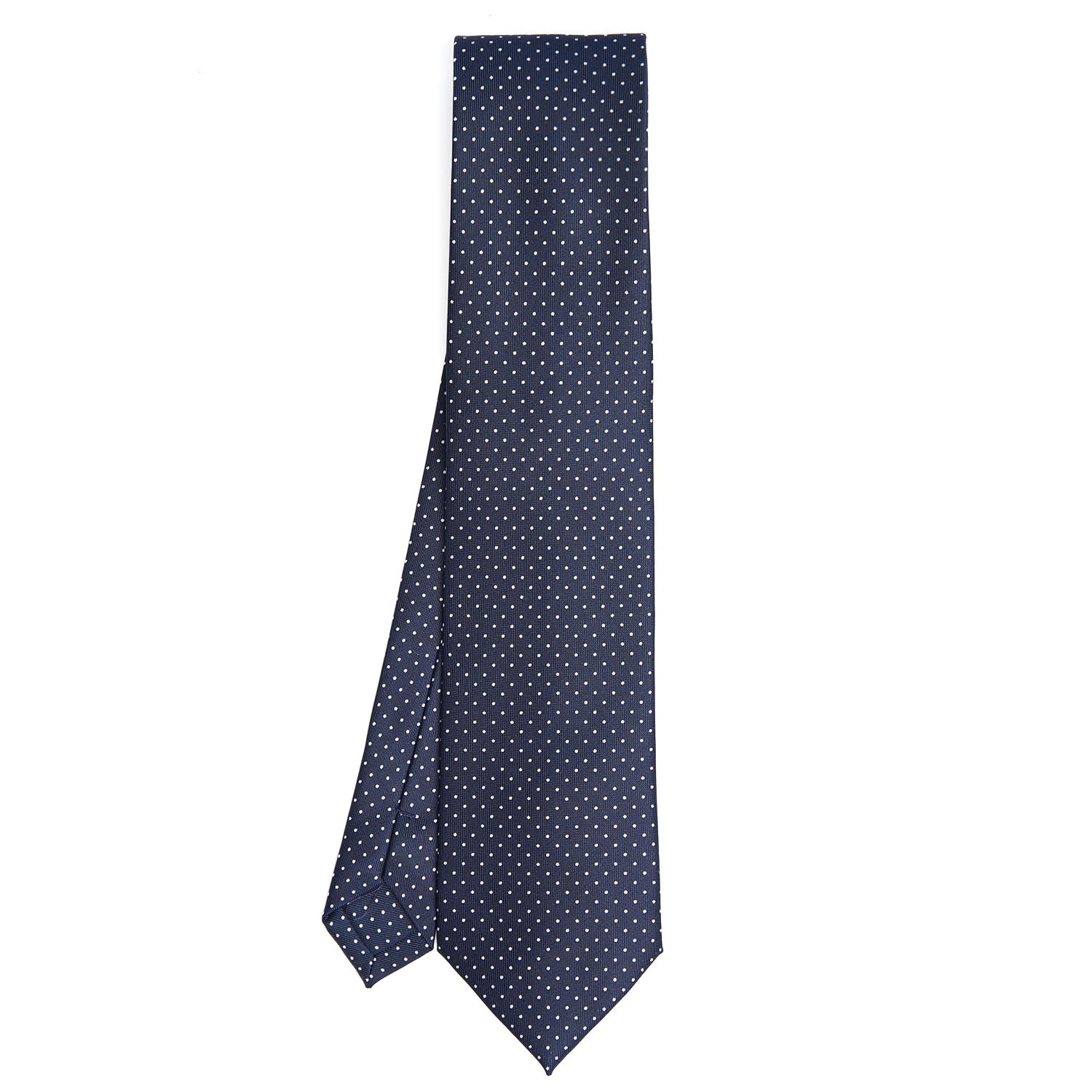 Dark Blue Sartorial Classic Silk Tie - Polka Dot Pattern – E.Marinella