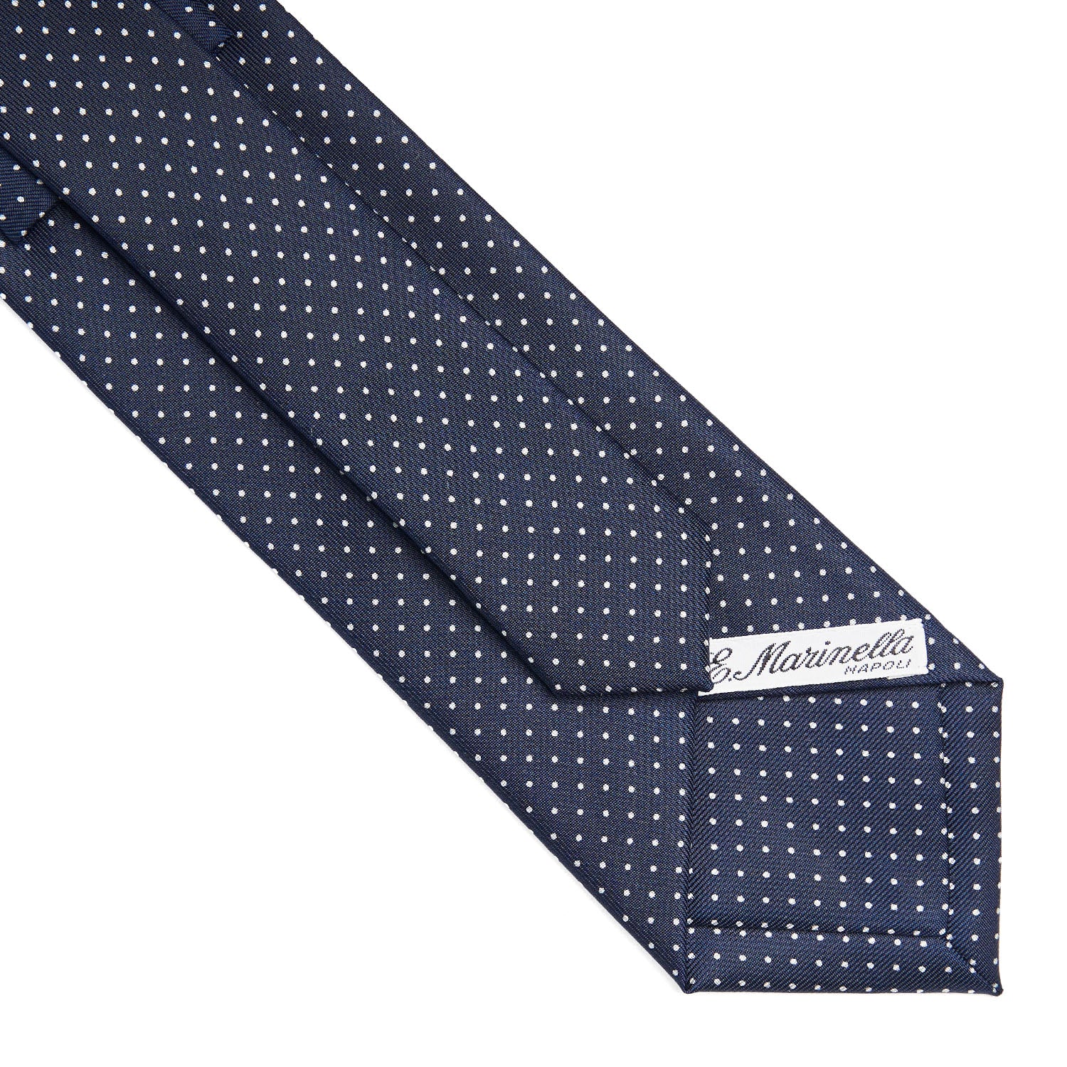 小物 E.Marinella Dark Blue Sartorial Classic Silk Tie - Polka Dot Pattern – E.Marinella
