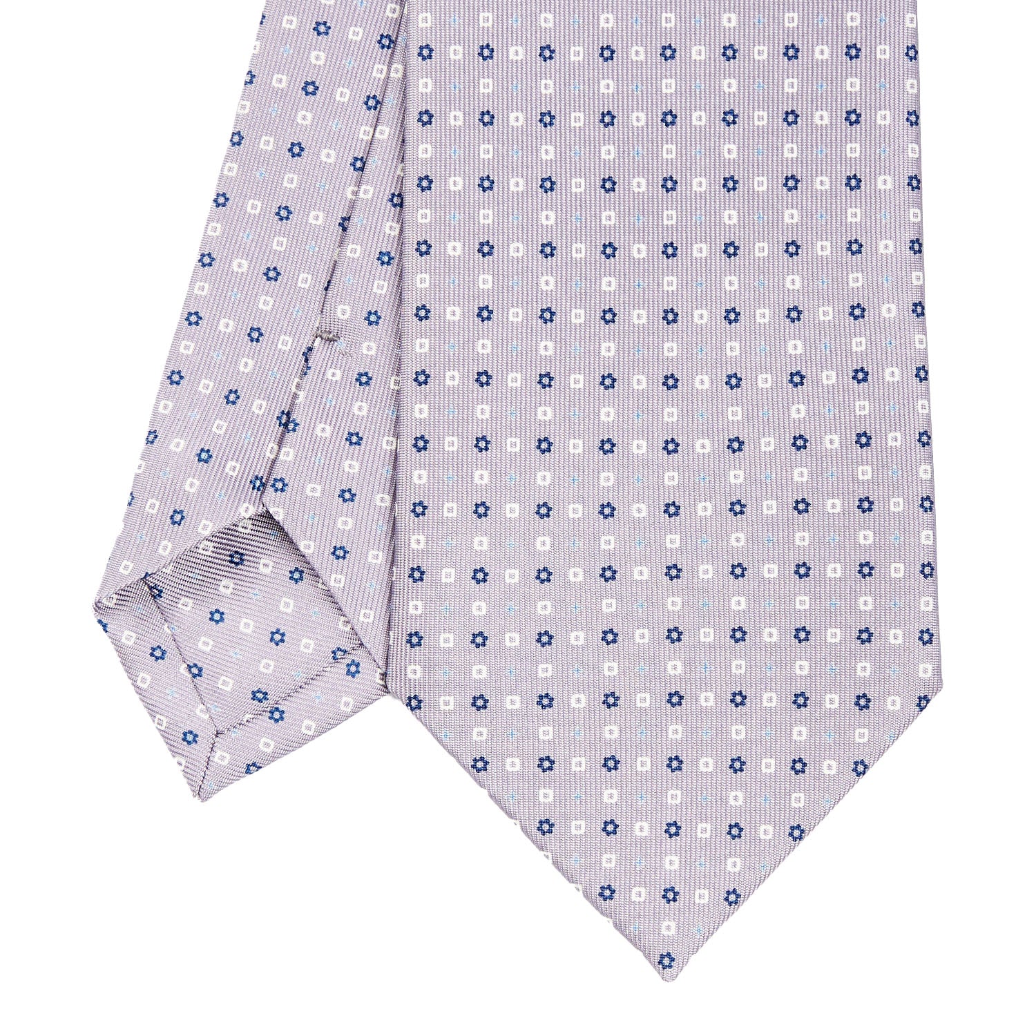Light Grey Sartorial Tie - Small Flower Pattern – E.Marinella