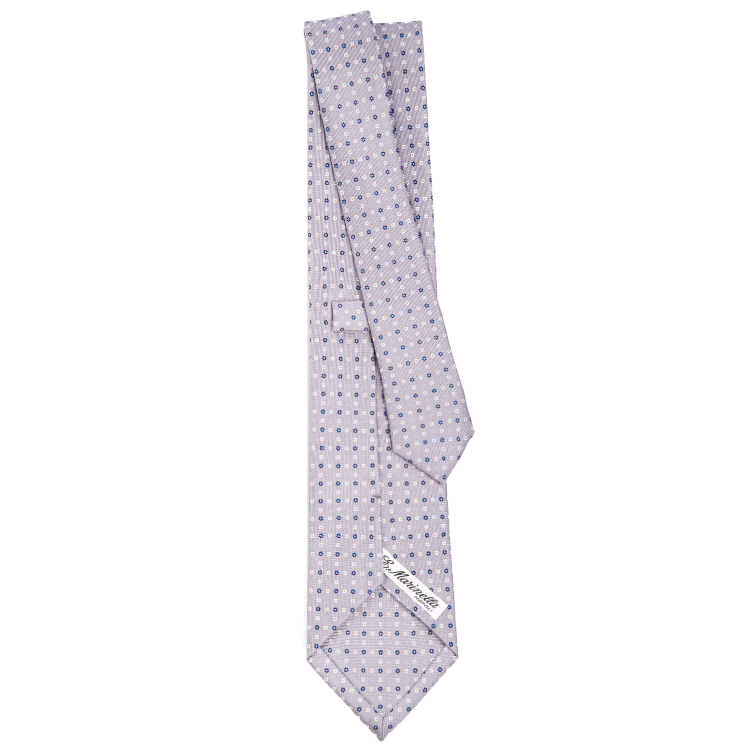 Light Grey Sartorial Tie - Small Flower Pattern – E.Marinella