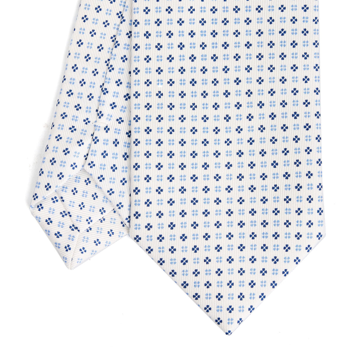 White Classic Silk Tie - Small Flower Pattern – E.Marinella