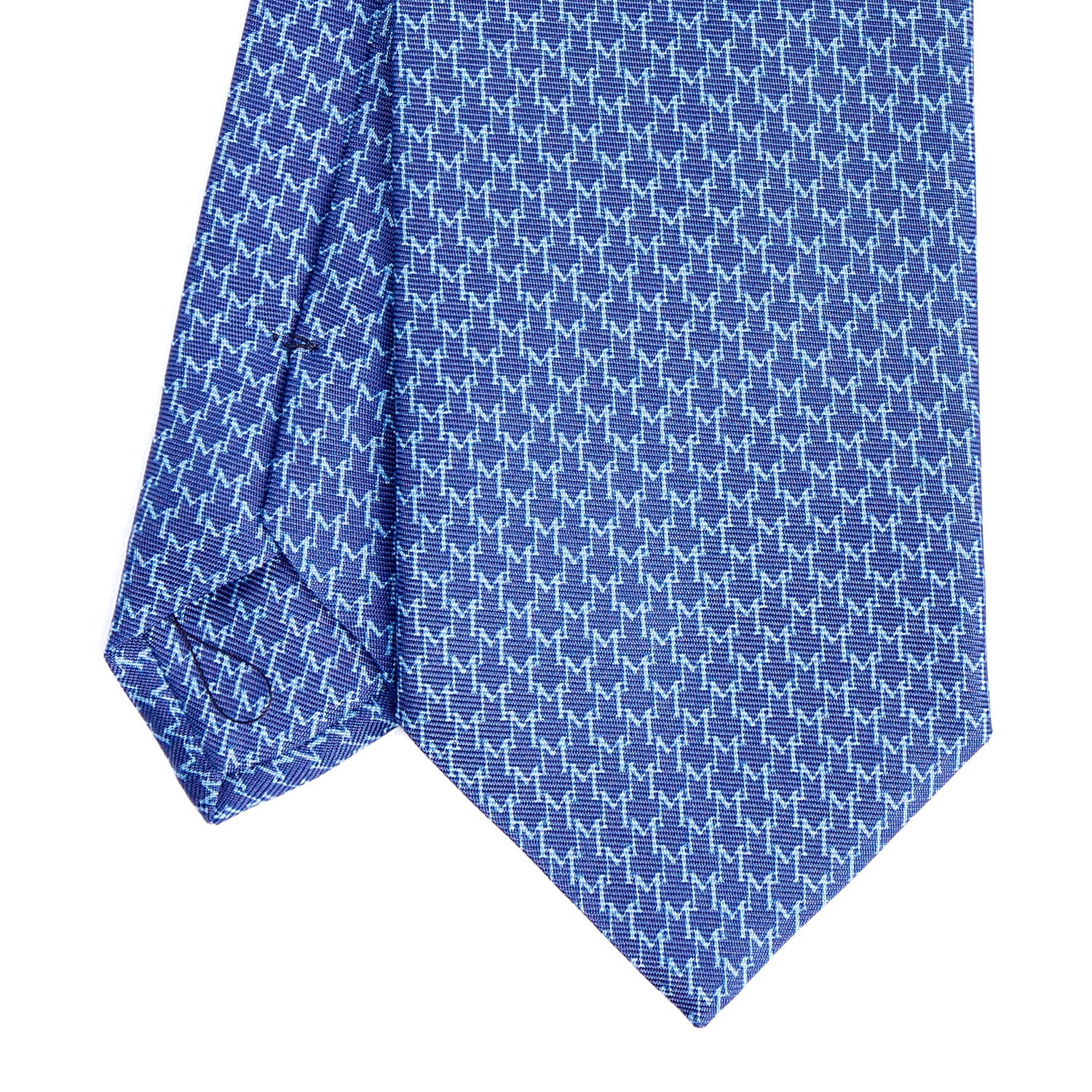 Bluette Sartorial Classic Silk Tie - Small M Geometric Pattern – E