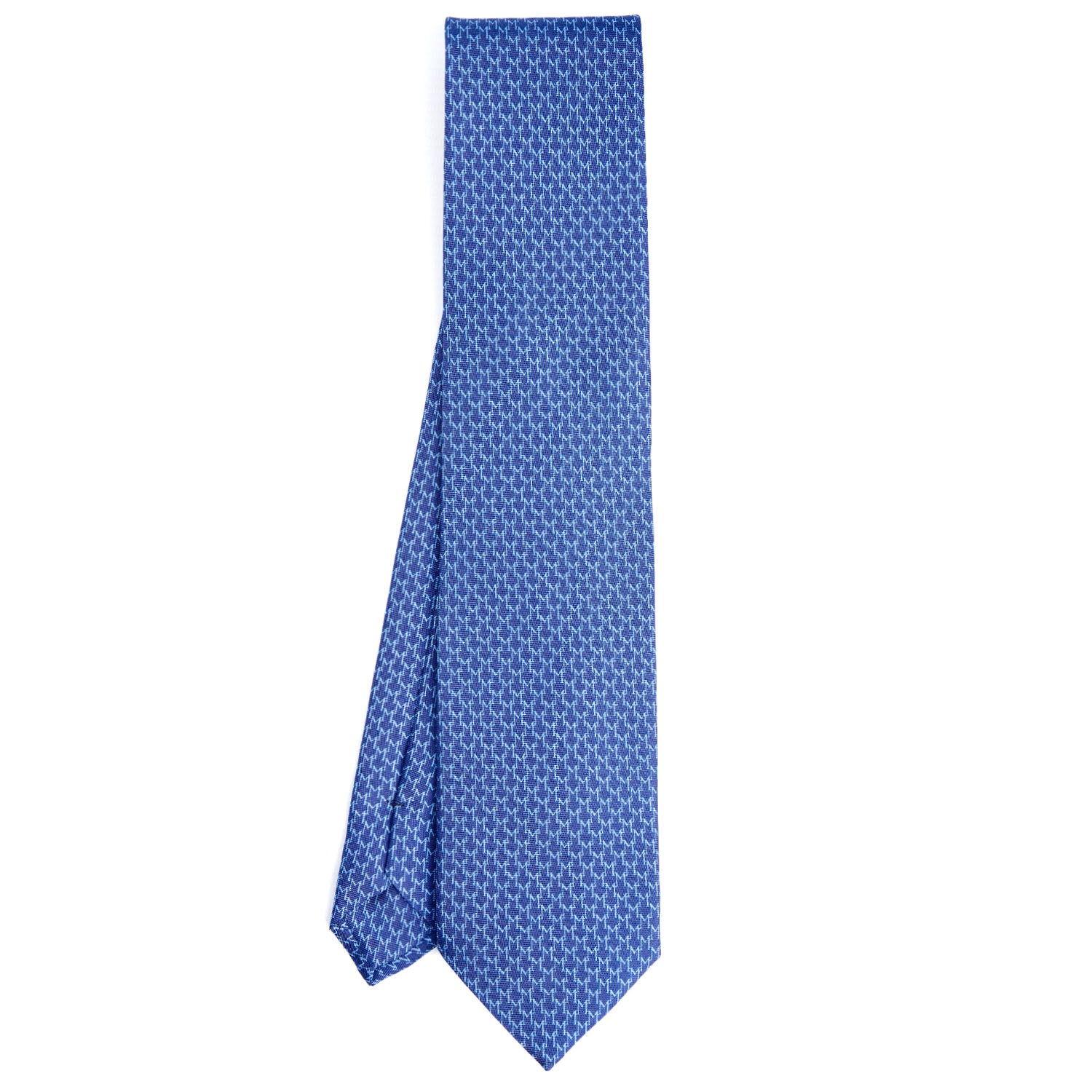Bluette Sartorial Classic Silk Tie - Small M Geometric Pattern – E