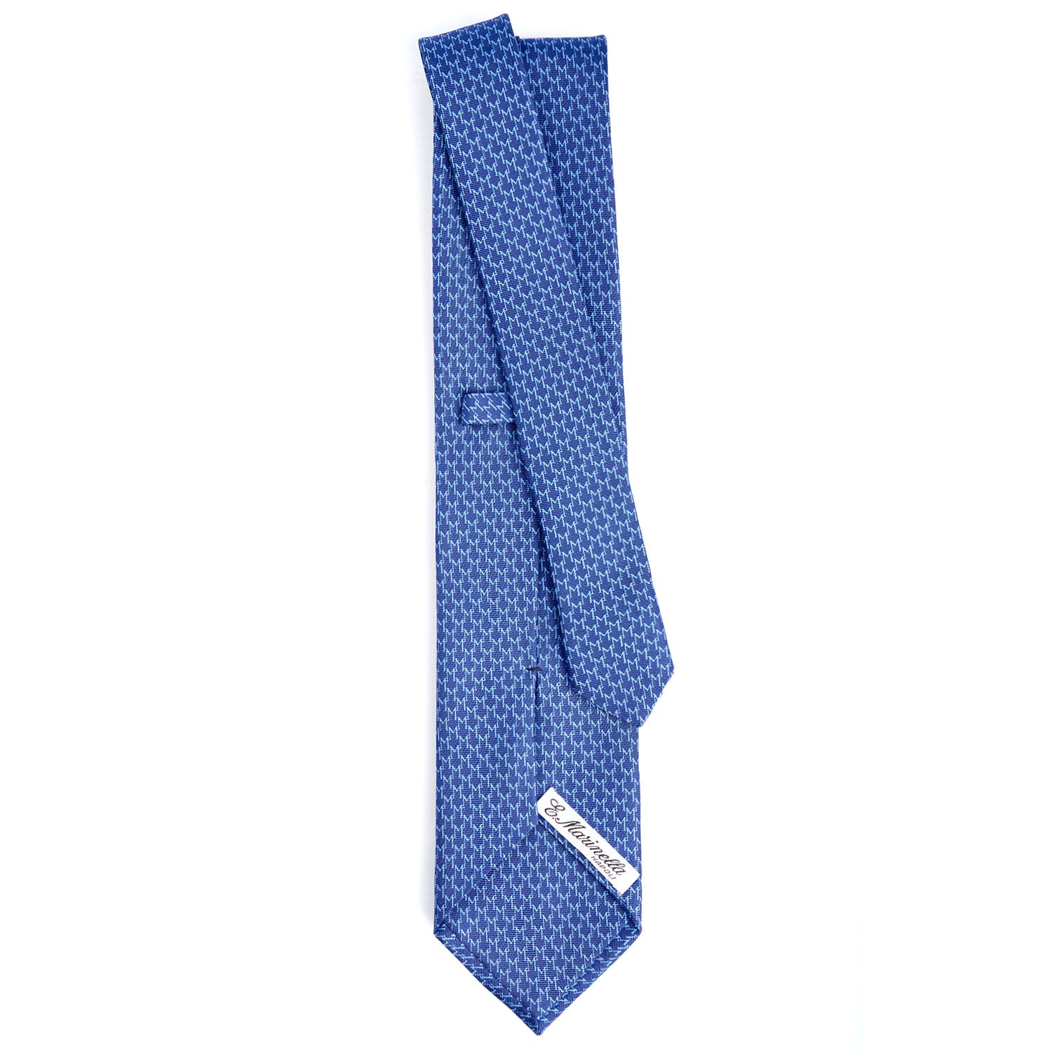 Bluette Sartorial Classic Silk Tie - Small M Geometric Pattern – E