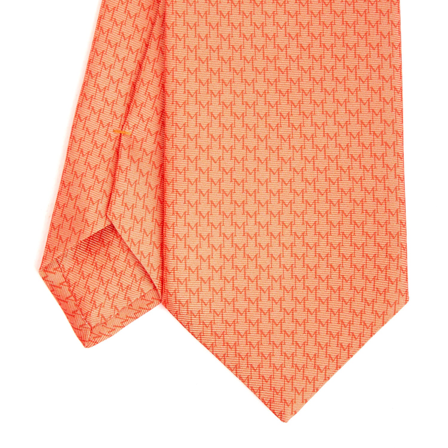 Orange Sartorial Classic Silk Tie - Small M Geometric Pattern – E