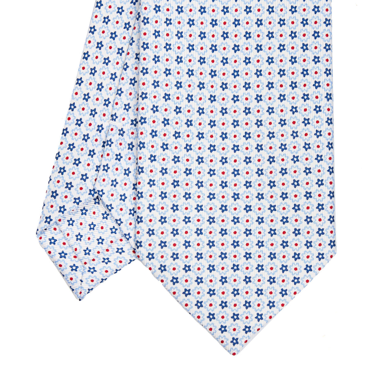 White Classic Silk Tie - Small Flower Pattern – E.Marinella