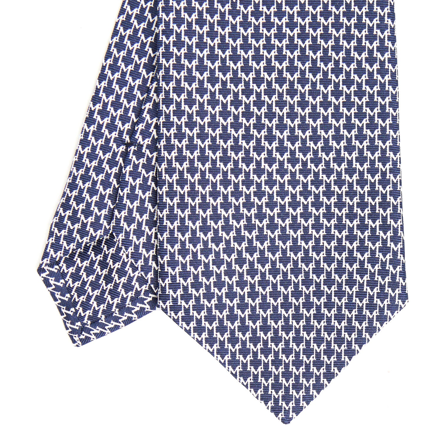Blue Sartorial Classic Silk Tie - Small M Geometric Pattern – E