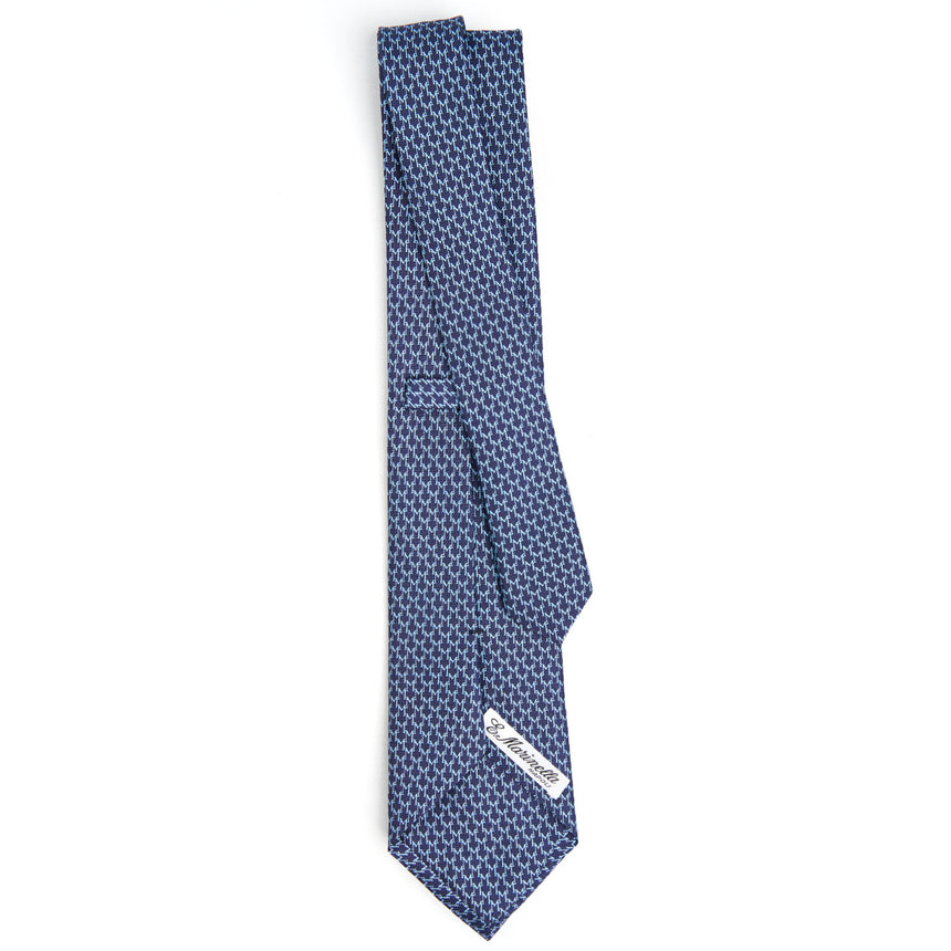 DARK BLUE SARTORIAL PRINTED SILK TIE
