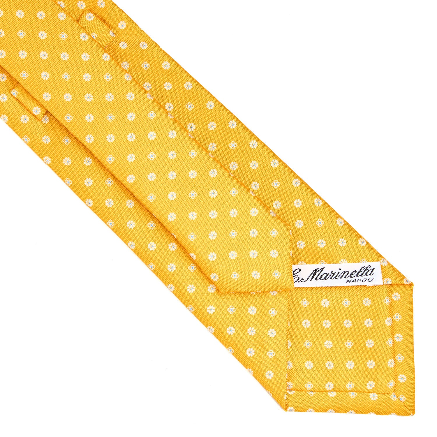 E. Marinella ブラウン Yellow Classic Silk Tie - Small Flower Pattern – E.Marinella