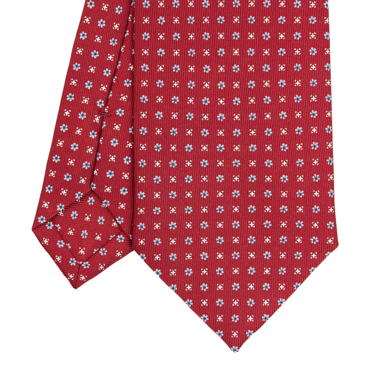 Burgundy Classic Silk Tie - Small Flower Pattern – E.Marinella