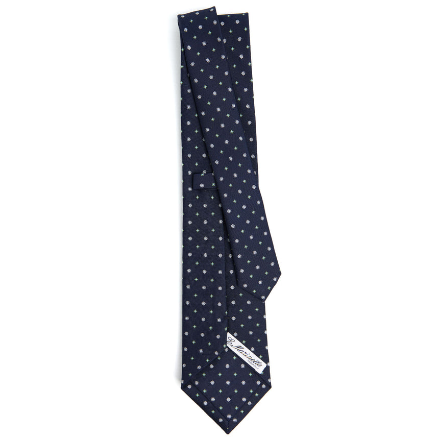 dark_blue_classic_silk_tie_small_flower_pattern_full_back_view