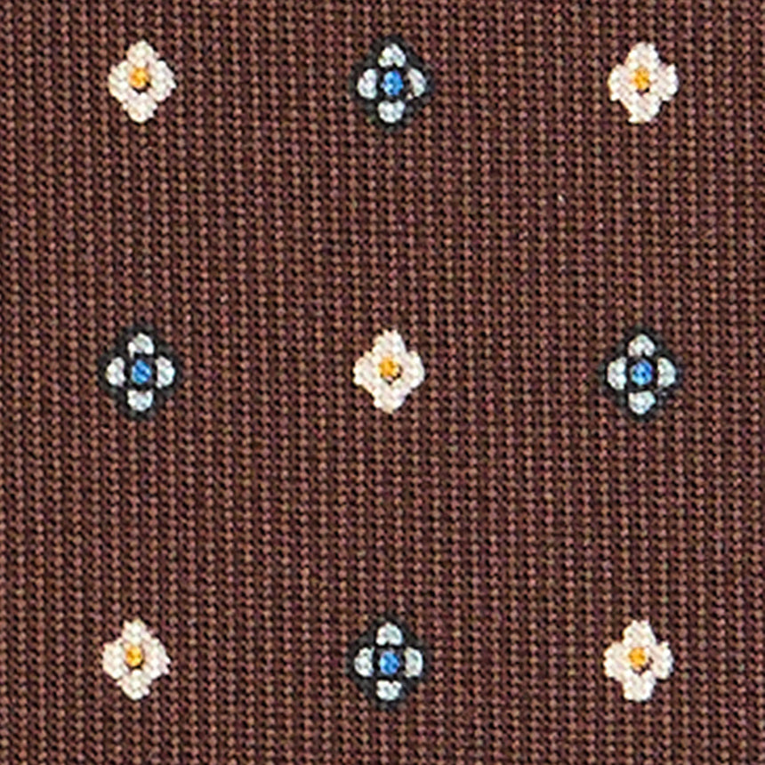 dark_brown_classic_silk_tie_small_flower_pattern_fabric_detail