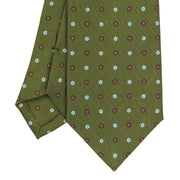 olive_green_classic_silk_tie_small_flower_pattern_tip_detail