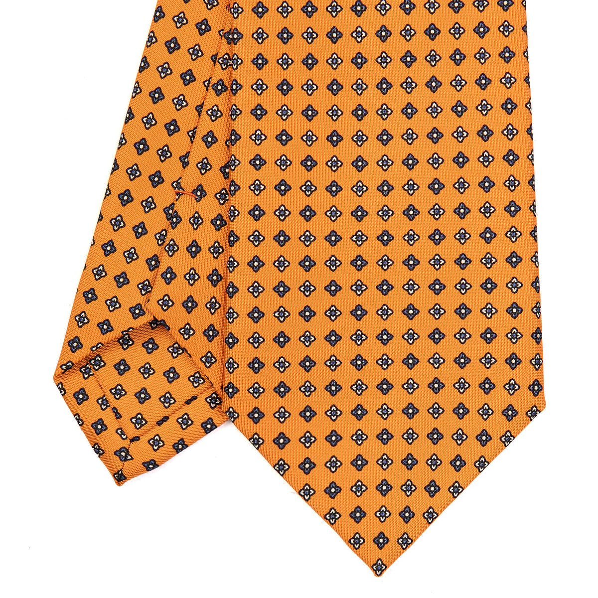 Orange Classic Silk Tie - Small Flower Pattern – E.Marinella