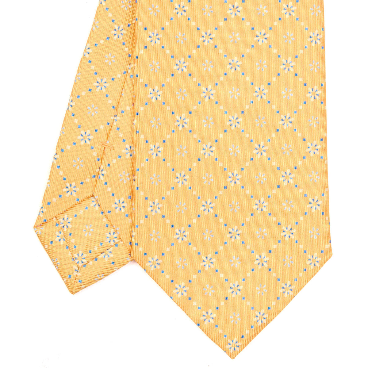 Yellow Classic Silk Tie - Small Flower Pattern – E.Marinella