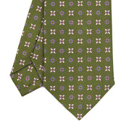 olive_green_classic_silk_tie_small_flower_pattern_tip_detail