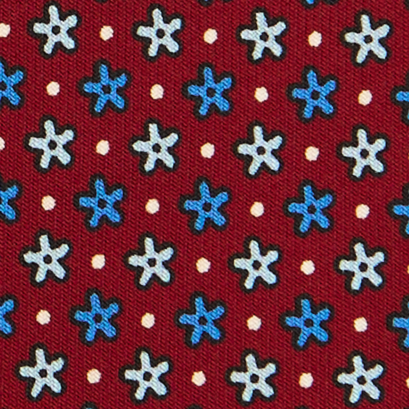 burgundy_classic_silk_tie_small_flower_pattern_fabric_detail