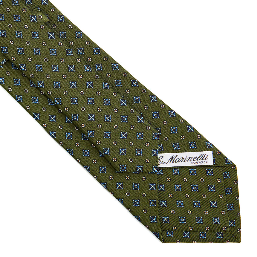 CRAVATTA SARTORIALE CLASSICA IN SETA VERDE OLIVA