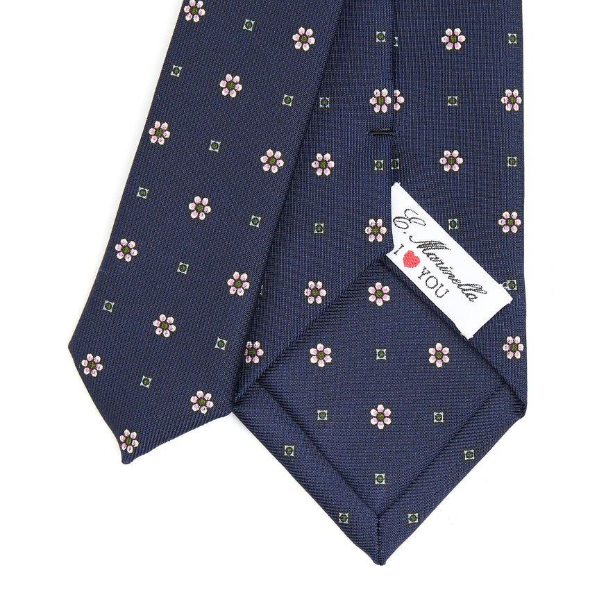 BLUE LADY SILK PRINTED TIE 7 CM