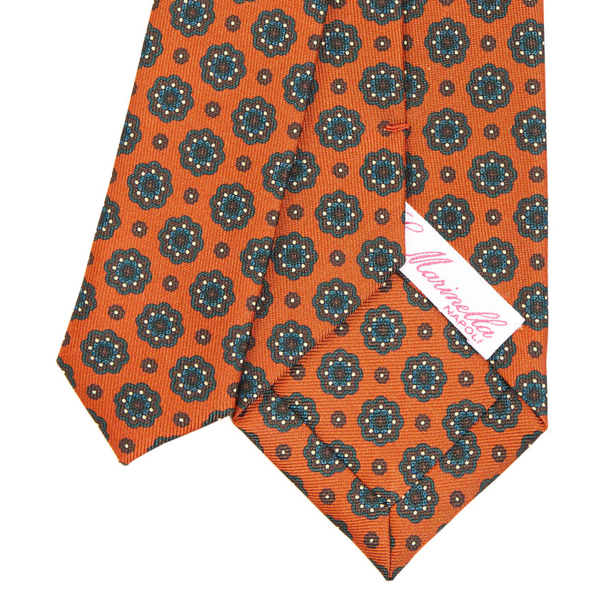 CRAVATTA DONNA IN SETA STAMPATA ARANCIONE