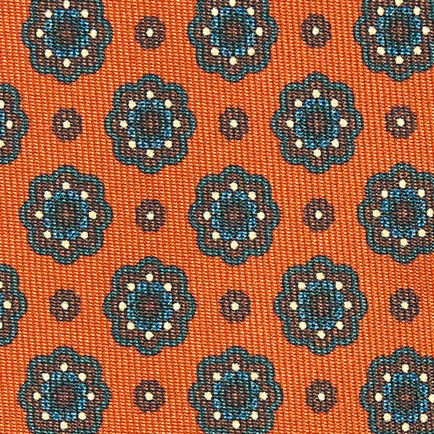 CRAVATTA DONNA IN SETA STAMPATA ARANCIONE