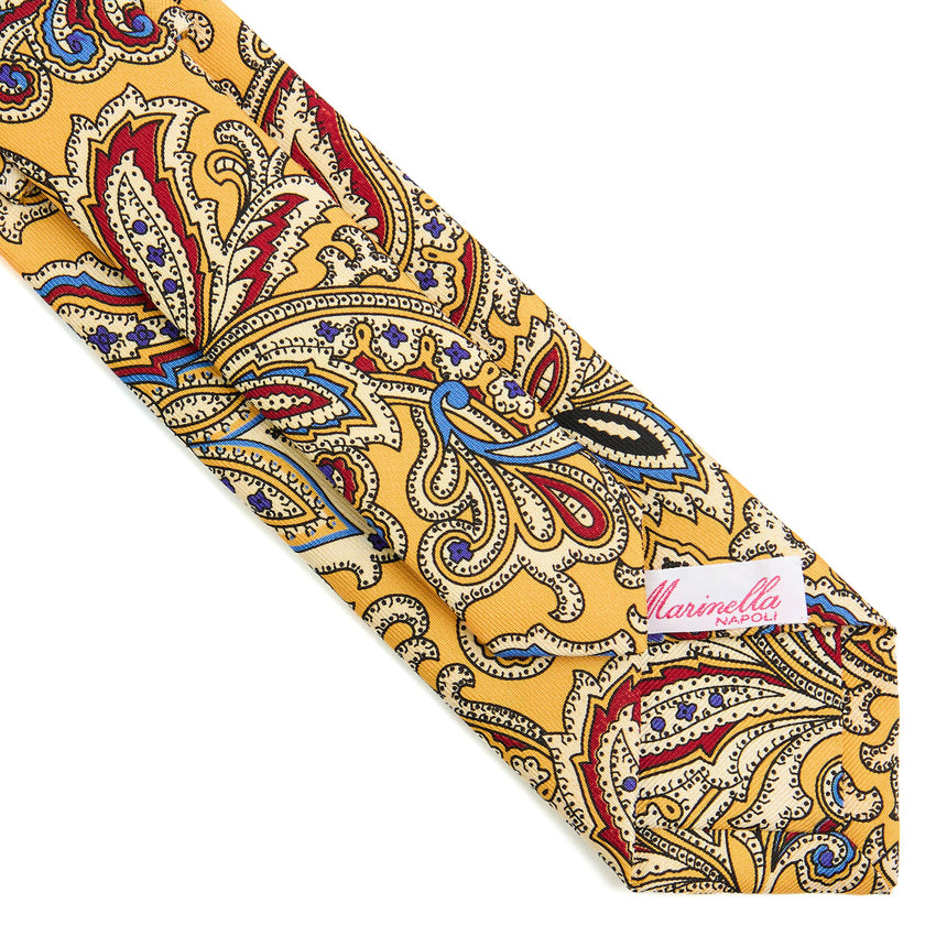 YELLOW CLASSIC LADY PRINTED SILK TIE