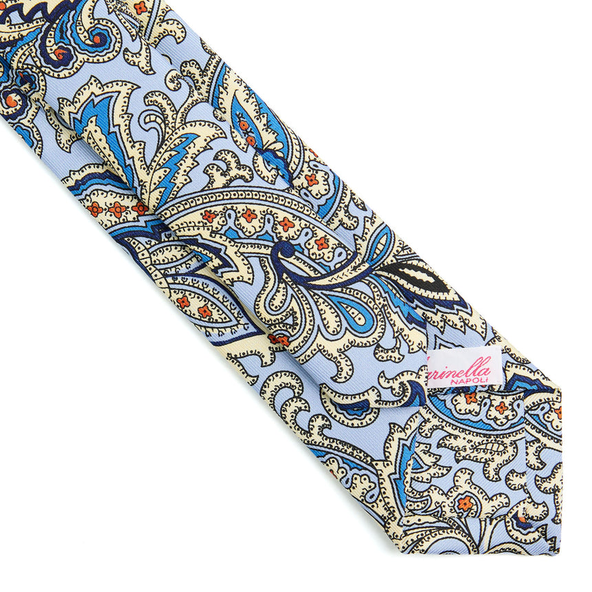 LIGHT BLUE CLASSIC LADY PRINTED SILK TIE