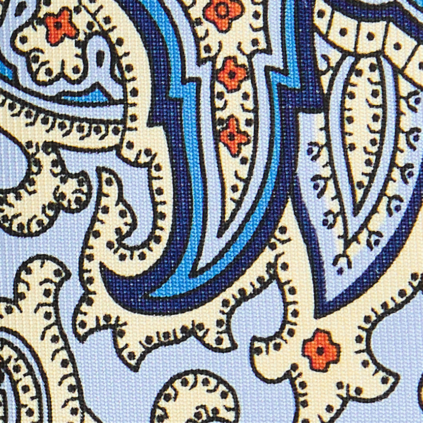LIGHT BLUE CLASSIC LADY PRINTED SILK TIE
