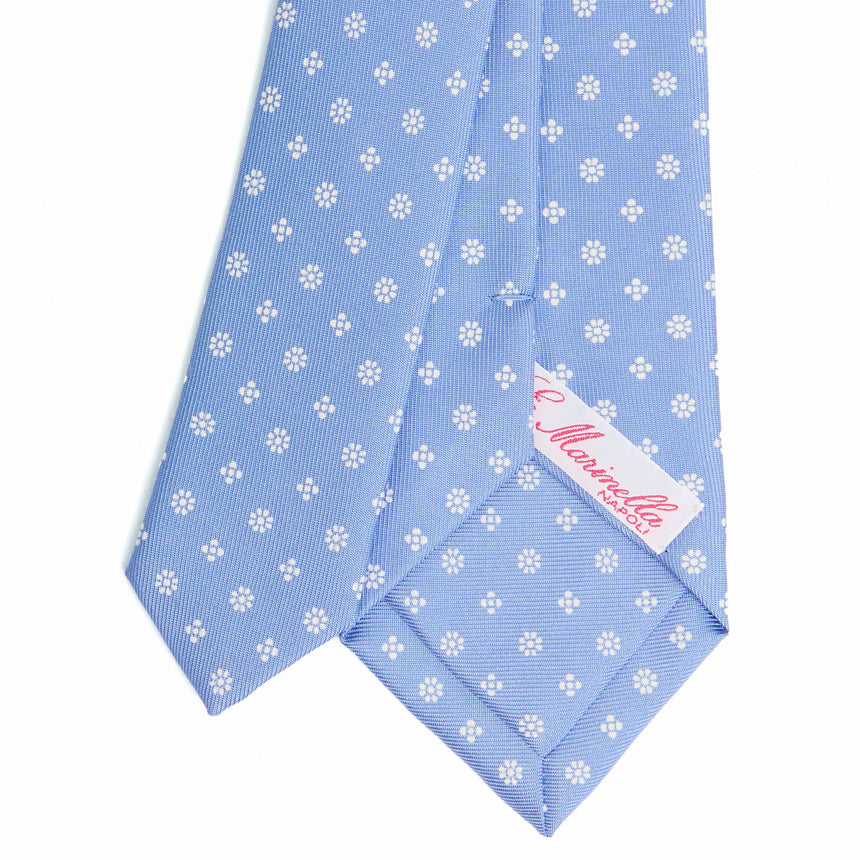 LIGHT BLUE CLASSIC LADY PRINTED SILK TIE
