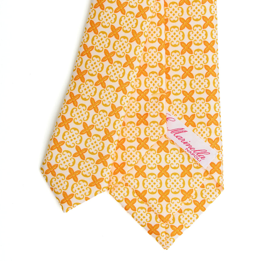 YELLOW CLASSIC LADY PRINTED SILK TIE