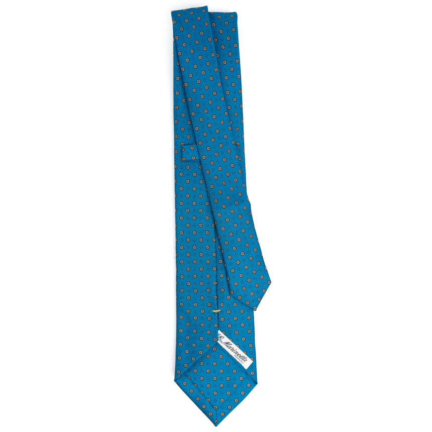mid_blue_extra_long_sartorial_silk_tie_small_flower_pattern_full_back_view