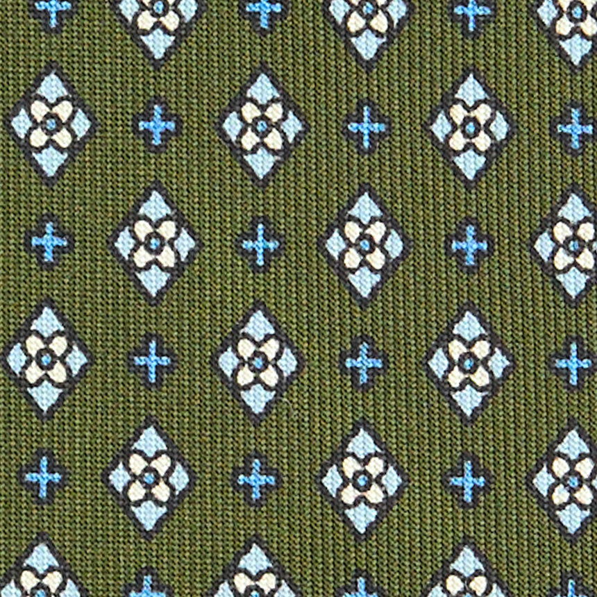 CRAVATTA SARTORIALE EXTRA LONG IN SETA VERDE OLIVA