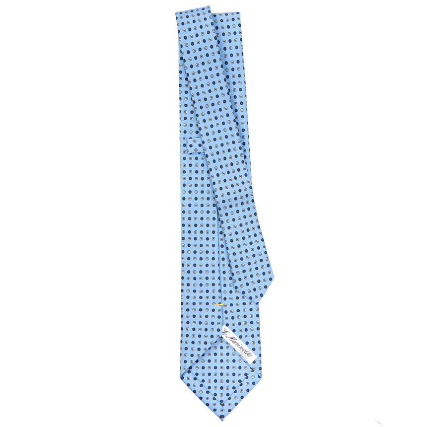 CRAVATTA SARTORIALE EXTRA LONG IN SETA AZZURRA