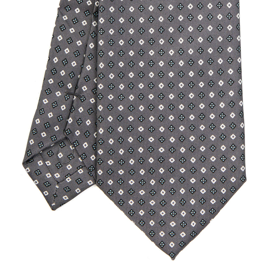 CRAVATTA SARTORIALE EXTRA LONG IN SETA GRIGIO SCURO