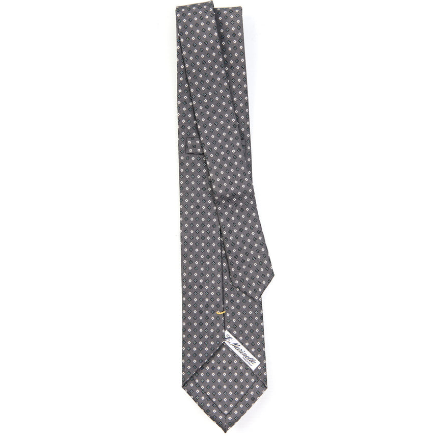 CRAVATTA SARTORIALE EXTRA LONG IN SETA GRIGIO SCURO