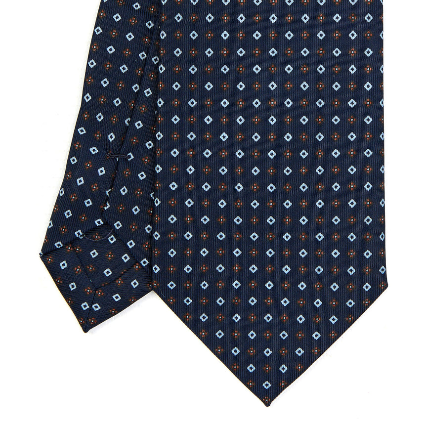 CRAVATTA SARTORIALE EXTRA LONG IN SETA BLU SCURO