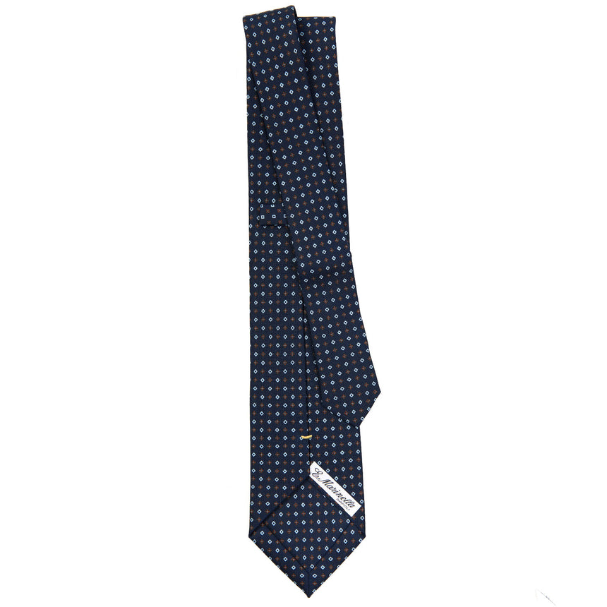 CRAVATTA SARTORIALE EXTRA LONG IN SETA BLU SCURO