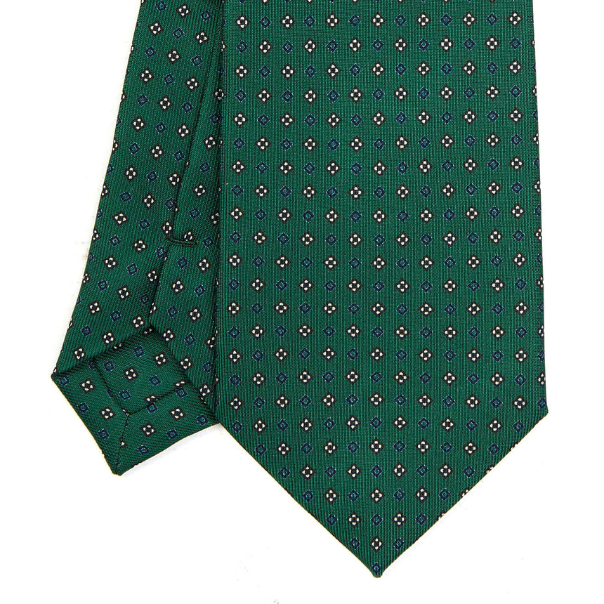 CRAVATTA SARTORIALE EXTRA LONG IN SETA VERDE SCURO