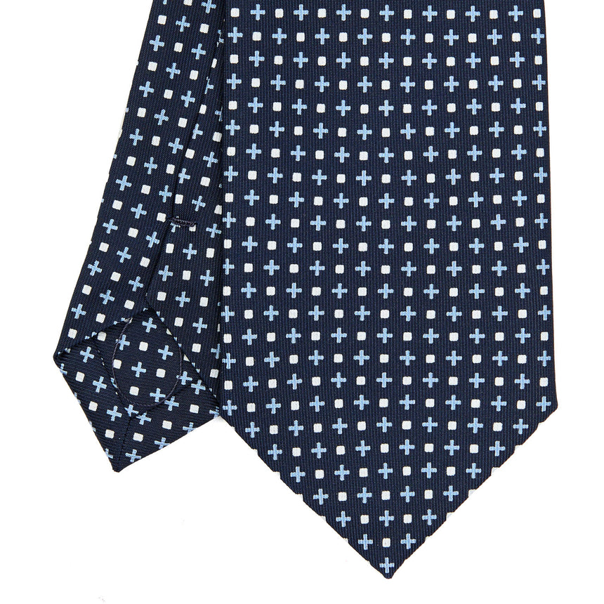 CRAVATTA SARTORIALE EXTRA LONG IN SETA BLU SCURO