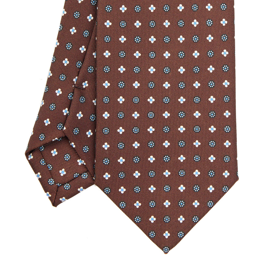 CRAVATTA SARTORIALE EXTRA LONG IN SETA MARRONE SCURO