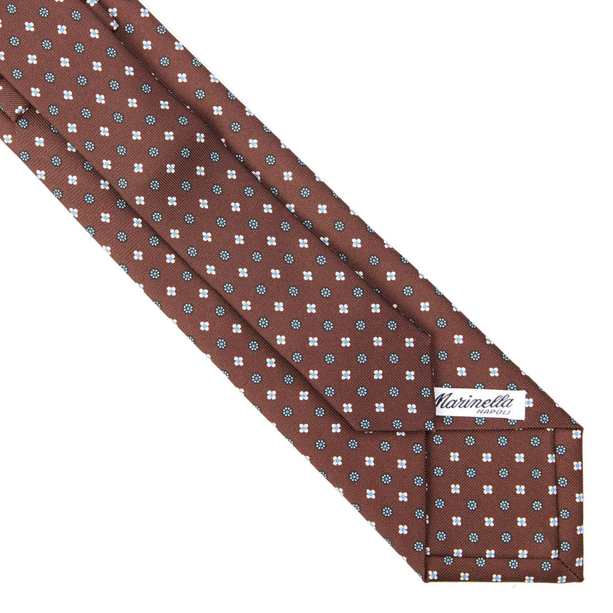 CRAVATTA SARTORIALE EXTRA LONG IN SETA MARRONE SCURO