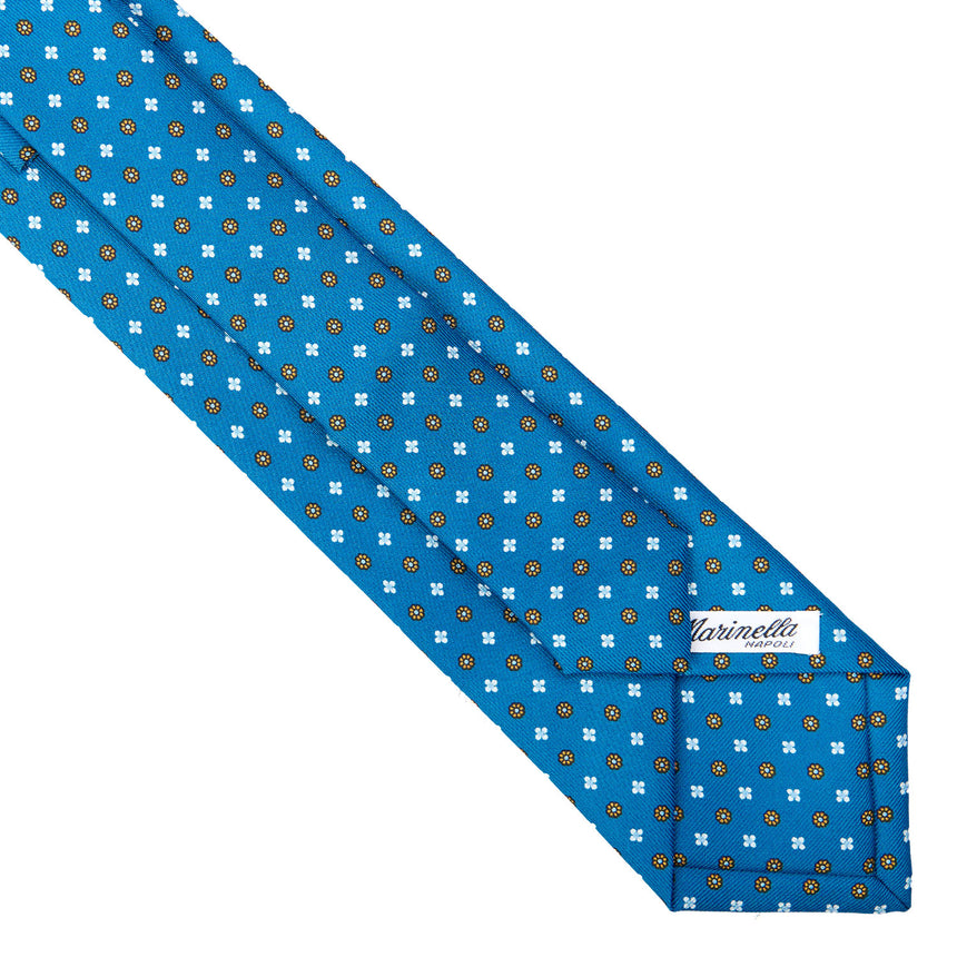 CRAVATTA SARTORIALE EXTRA LONG IN SETA BLU MEDIO