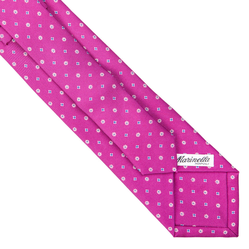 CRAVATTA SARTORIALE EXTRA LONG IN SETA FUCSIA