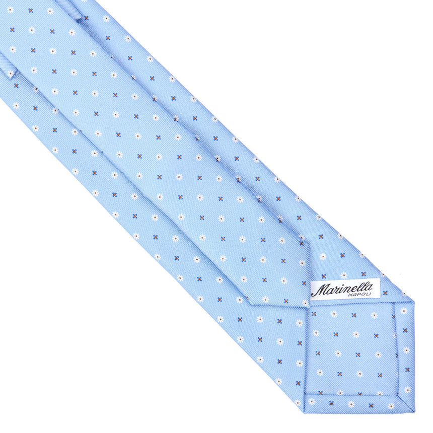 CRAVATTA SARTORIALE EXTRA LONG IN SETA AZZURRA