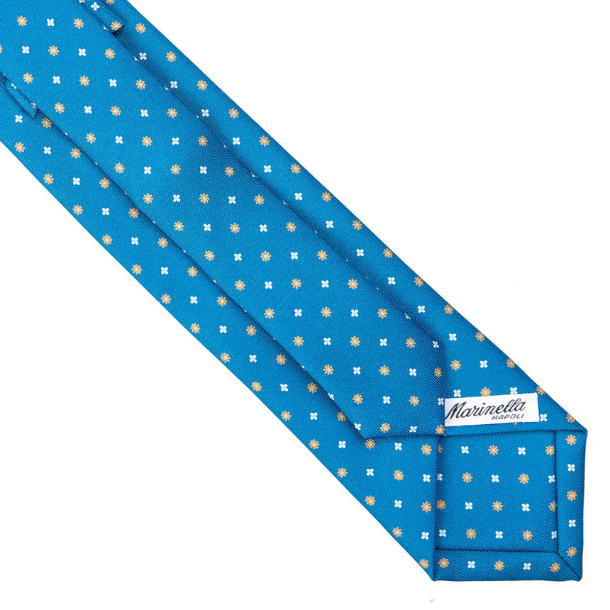 CRAVATTA SARTORIALE EXTRA LONG IN SETA BLU MEDIO