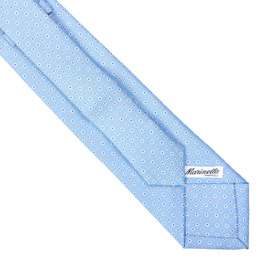 CRAVATTA SARTORIALE EXTRA LONG IN SETA AZZURRA
