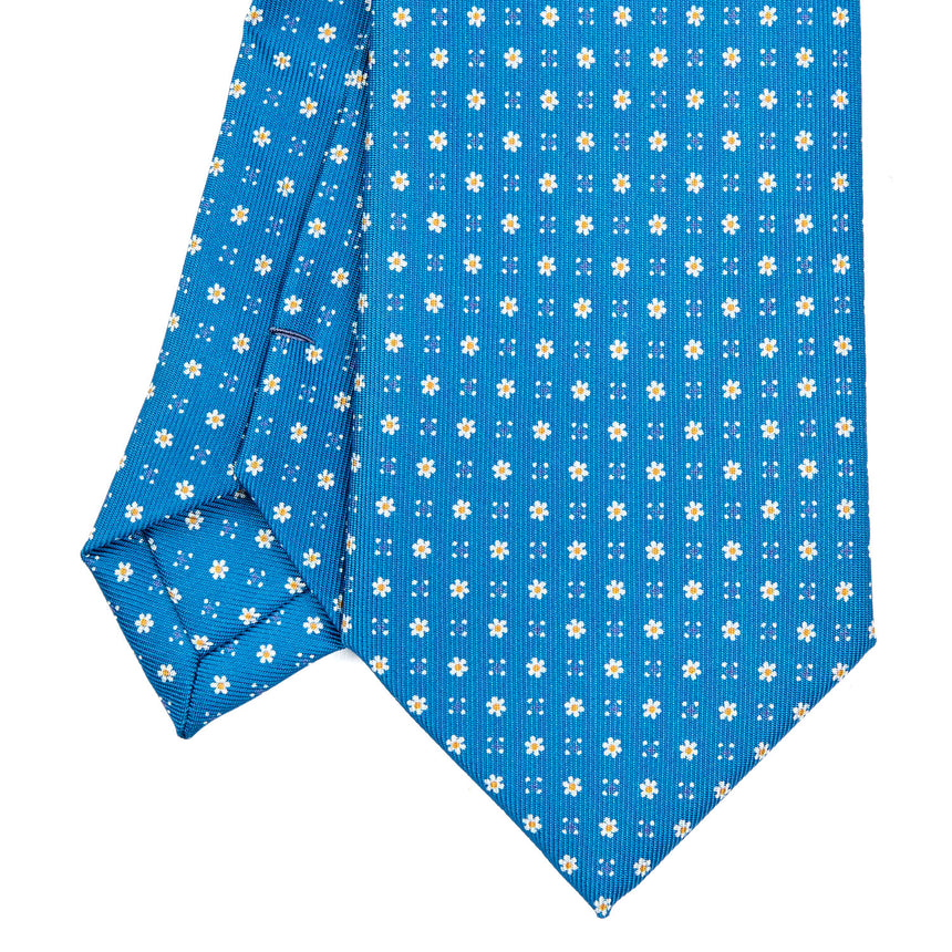 CRAVATTA SARTORIALE EXTRA LONG IN SETA BLU MEDIO