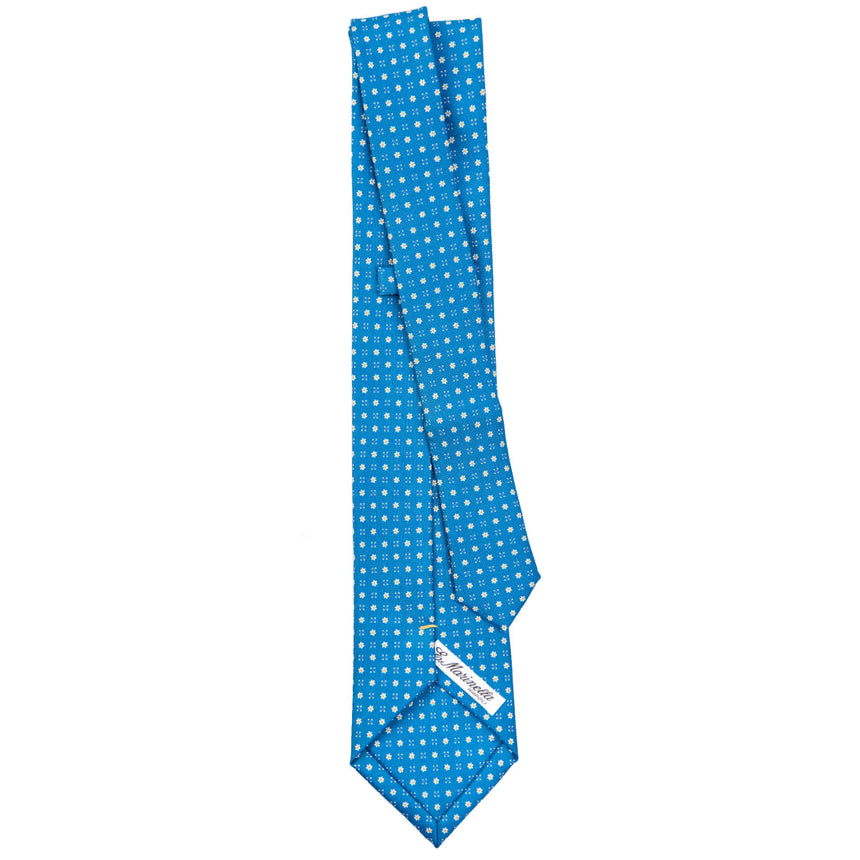 CRAVATTA SARTORIALE EXTRA LONG IN SETA BLU MEDIO
