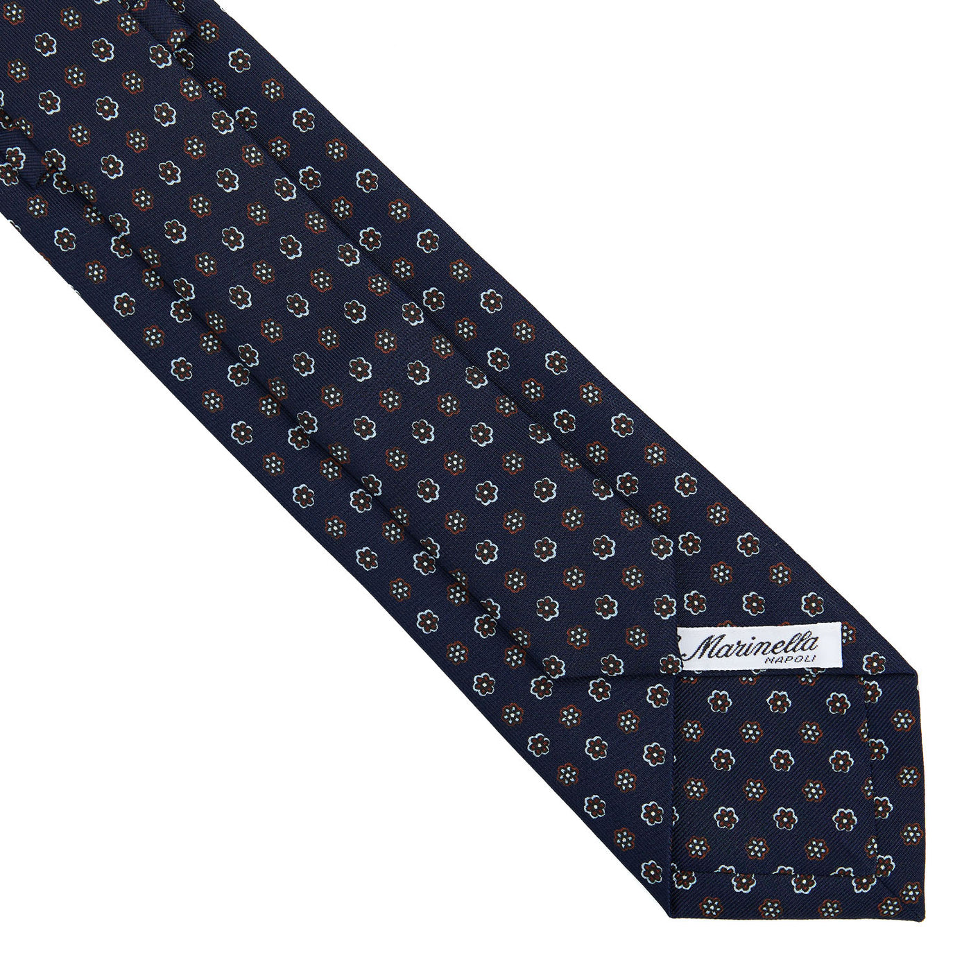dark_blue_extra_long_sartorial_silk_tie_small_flower_pattern_full_back_view